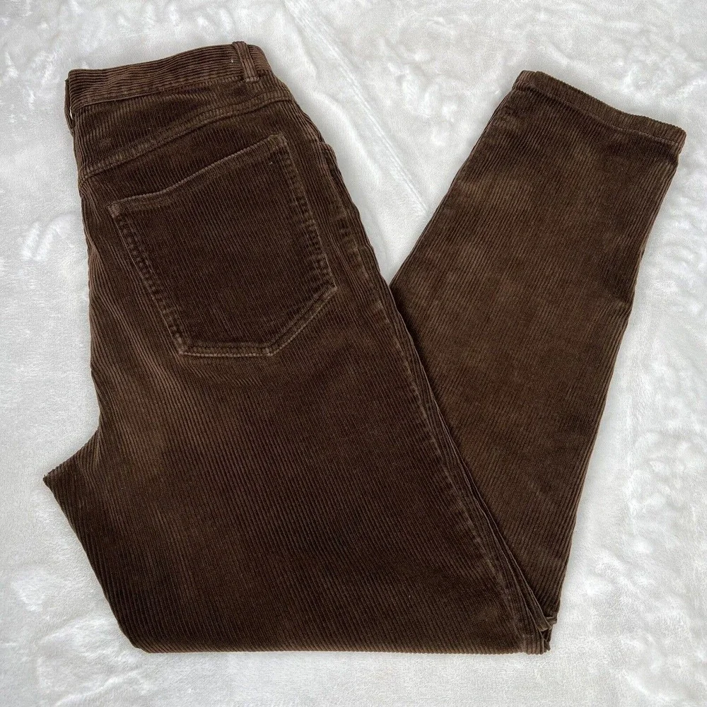 Lauren Ralph Lauren Women's Brown Corduroy High-Rise Tapered Leg Pants Size 10 - Picture 5 of 9